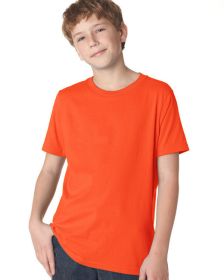 Youth Boys' Cotton Crew - KELLY GREEN - XS (Color: CLASSIC ORANGE, size: XS)