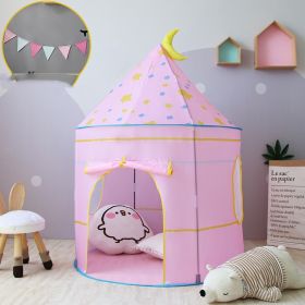 Children's Tent Baby Play House Indoor Princess Playhouse Castle (Option: Pink princess colorful flag)