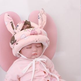 Infant Toddler Head Protection Drop-resistant (Option: Rabbit Ear Pink Rabbit-Velcro Adjustment)