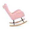 Rocking Chair - with rubber leg and cashmere fabric;  suitable for living room and bedroom