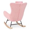 Rocking Chair - with rubber leg and cashmere fabric;  suitable for living room and bedroom