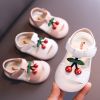 Diamonds Baby Sandals for Girls Cherry Closed Toe Toddler Infant Kids Princess Walkers Baby Little Girls Shoes Children Sandals