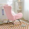 Rocking Chair - with rubber leg and cashmere fabric;  suitable for living room and bedroom