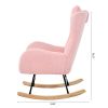 Rocking Chair - with rubber leg and cashmere fabric;  suitable for living room and bedroom