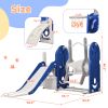 Toddler Slide and Swing Set 5 in 1; Kids Playground Climber Slide Playset with Basketball Hoop Freestanding Combination for Babies Indoor & Outdoor