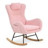 Rocking Chair - with rubber leg and cashmere fabric;  suitable for living room and bedroom