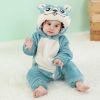 Baby Animal One-piece Pajamas Flannel Jumpsuit Children Cute Fleece Warm Thick Outer Wear Soft Spring Autumn Winter Zipper Kids