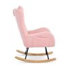 Rocking Chair - with rubber leg and cashmere fabric;  suitable for living room and bedroom