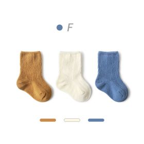 Baby  Autumn New Style Non-tight Leg Socks Pure Color (Option: Blue Group-L)