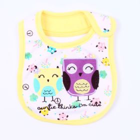 Optional Baby Bib Children's Cotton Three-layer Waterproof Saliva Towel (Option: Two Owls)