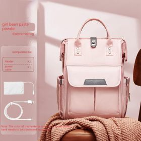 Card Depride Mummy Bag Shoulder New Outdoor Lightweight Large Capacity Multi-functional Mother And Baby Mom Backpack (Option: Pink Electric Heating)