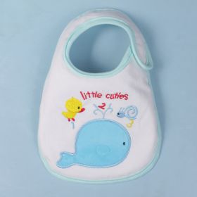 Optional Baby Bib Children's Cotton Three-layer Waterproof Saliva Towel (Option: White Background Whale)