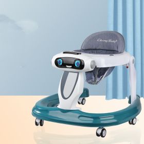 Baby Walker Anti-O-leg Baby Children's Multi-functional Anti-rollover Walker (Option: Sea blue-Foundation)