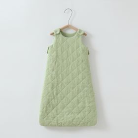 Baby Cotton-padded Sleeping Bag Vest (Option: Mint Green-S)